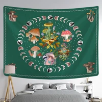 psychedelic moon mushroom flower illustration wall hanging tapestry art blanket curtain bedroom living room home decoration
