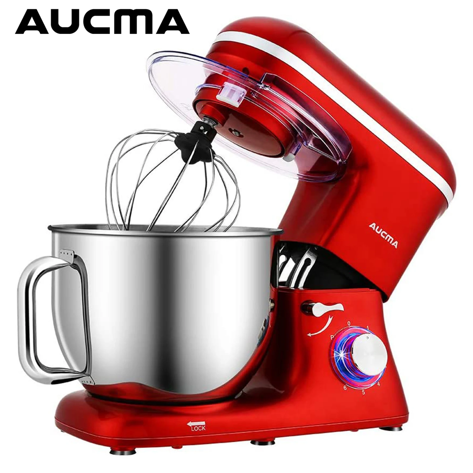 

Aucma Stand Mixer 7L Tilt-Head 6 Speed Electric Kitchen Mixer with Dough Hook Wire Whip & Beater 1400W
