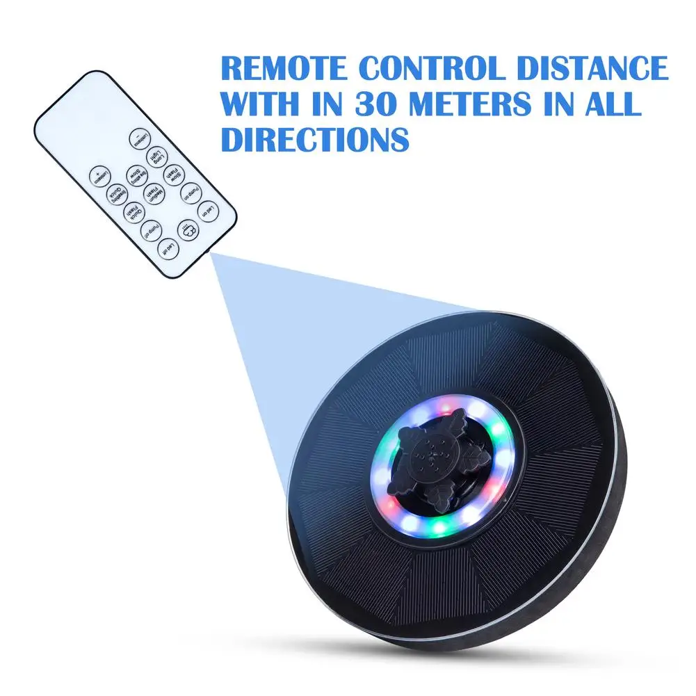 Водяной фонтан RGB с 6 светодиодами бассейн дистанционным управлением солнечный