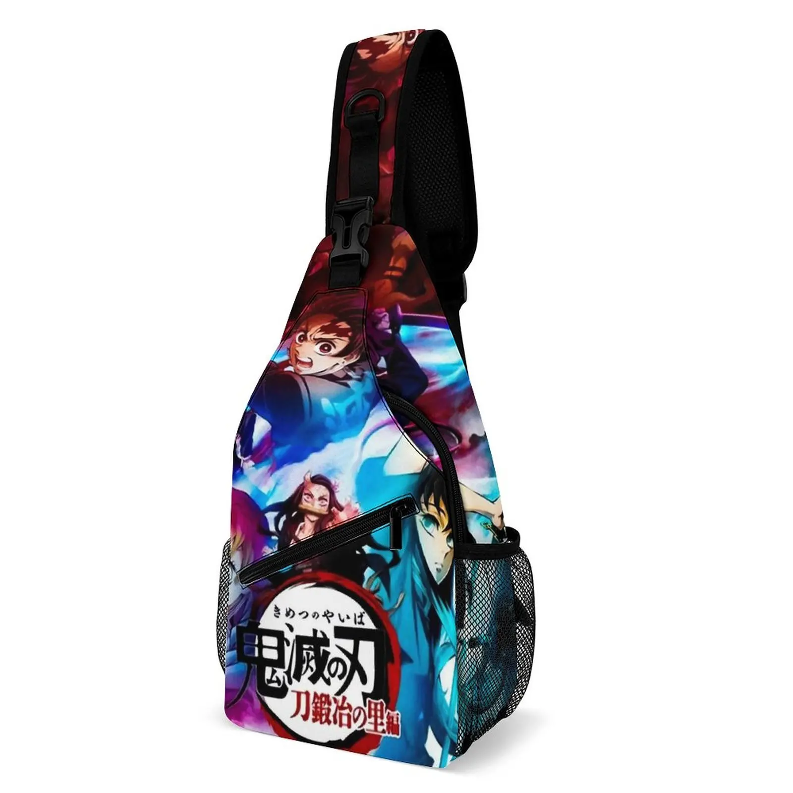 

Demon Slayer Shoulder Bags Swordsmith Village Arc Daily Chest Bag Men Camping Graphic Design Sling Bag Leisure Phone Small Bags