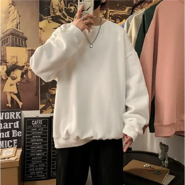 Solid Color Casual Loose Sweatshirts Spring Autumn New Harajuku Hoodies Oversize Female Clothing Fashion Pullover Tops