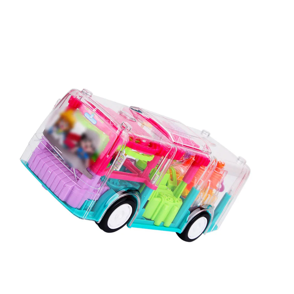 

Bus Toy Interesting Boys Girls Exquisite Cars Playthings Transparent Glowing Car Model Toys Festival Gift Auto Playing Prop