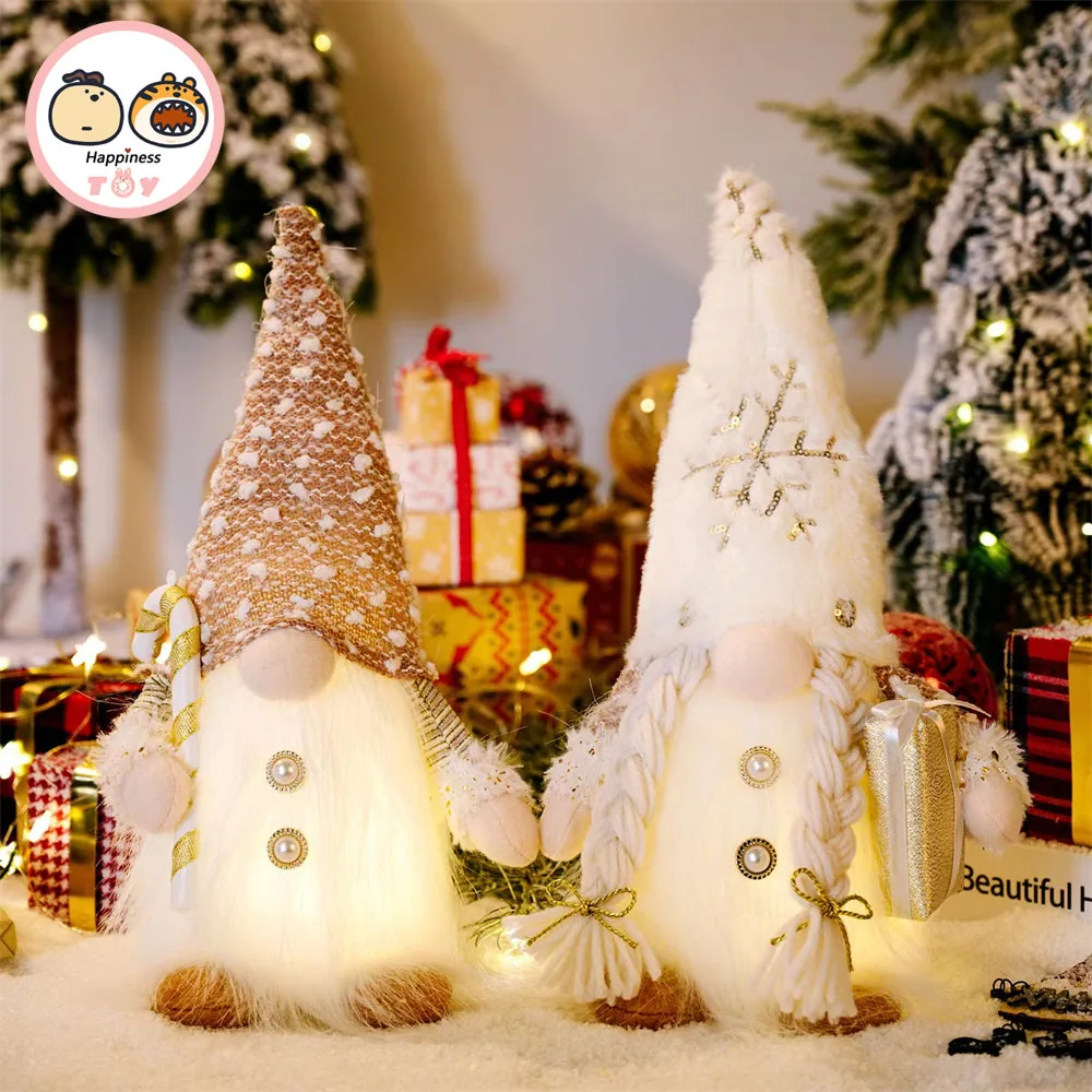 

Рождественские украшения, длинная плюшевая шапка для стариков с подсветкой