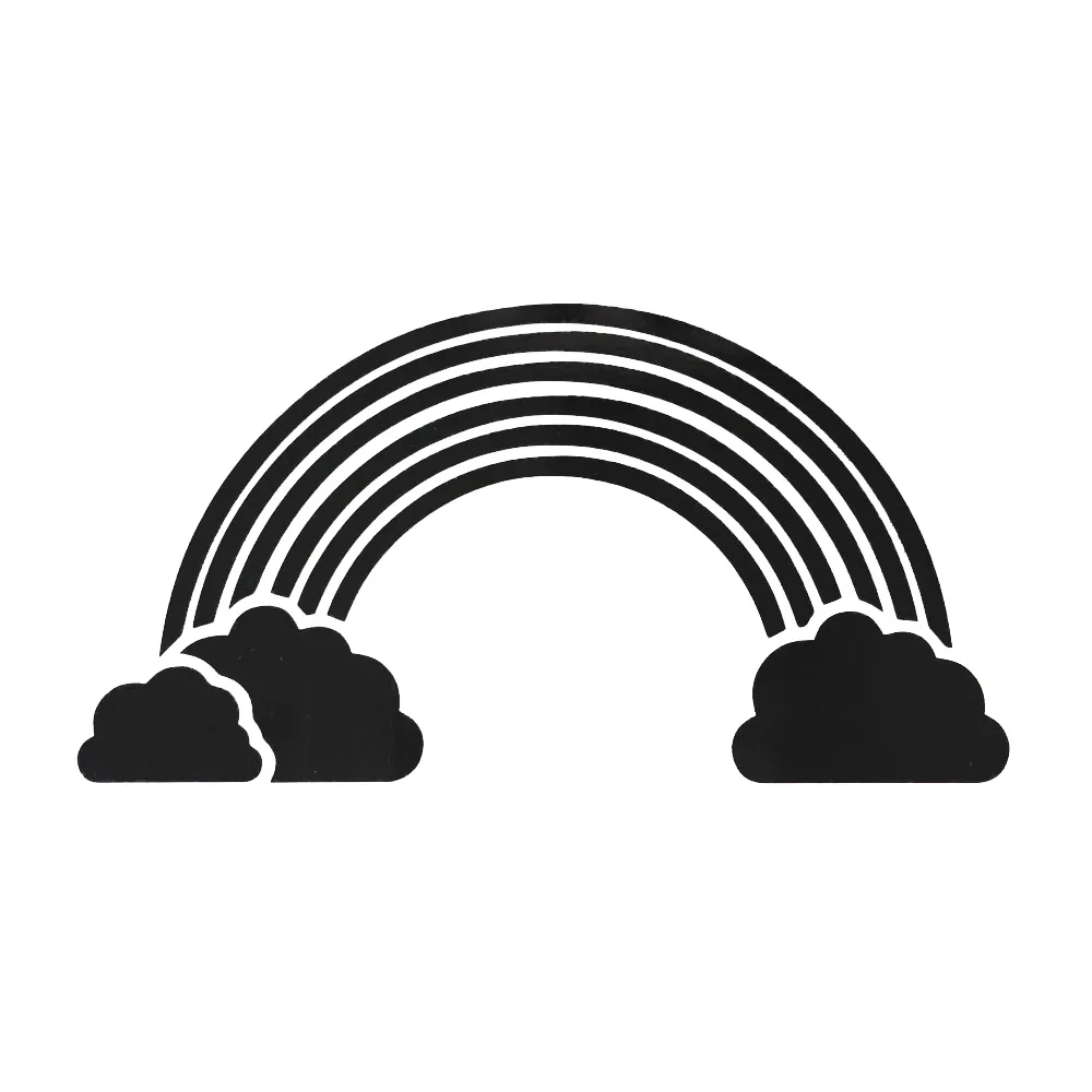 

17.1CM×8.9CM Silhouette Of Rainbow And Clouds Car Sticker Vinyl Black/Silver