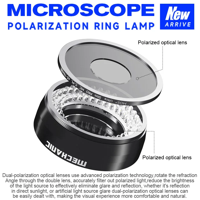 MECHANIC LS720 Поляризованная кольцевая лампа для большинства стереомикроскопов