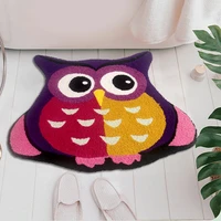 high quality low price wholesale carpet purple owl mat 65x65cm