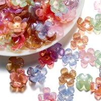 50 100pcs acrylic multicol flower bead handmake bead for diy earrings jewelry making epoxy resin filler nail art decoration