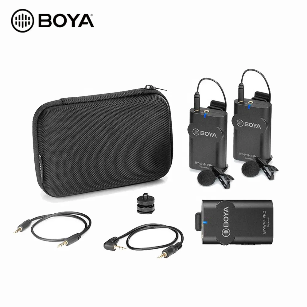 

BOYA BY-WM4 PRO-K2 Wireless Lavalier Lapel Mic Omnidirectional Microphone System Audio Recording for Canon DSLR Camera