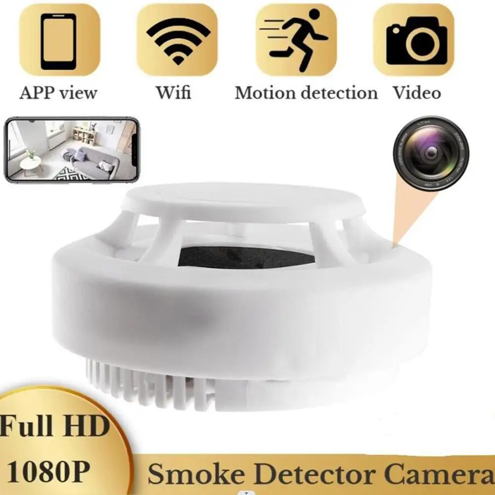 1080p Hd Mini Camera Smoke Detector Night Vision Motion Detection Video Recorder Wifi Wireless Security Surveillance Camcorder