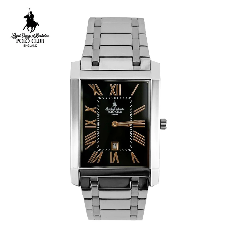 POLO Club couple Watch simple fashion trend men and women waterproof steel table square display calendar send gift box PL106