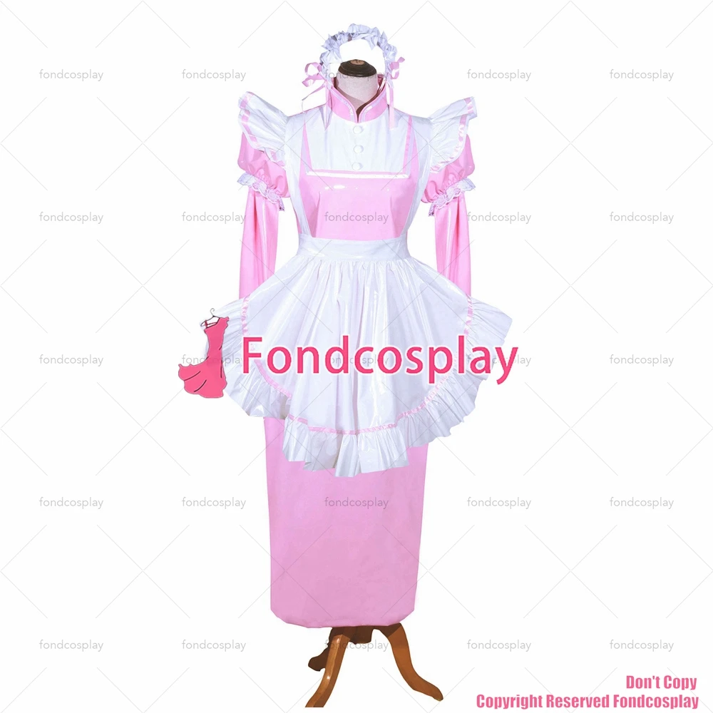 Горничная Сисси для взрослых длинное французское тонкое платье из ПВХ с замком