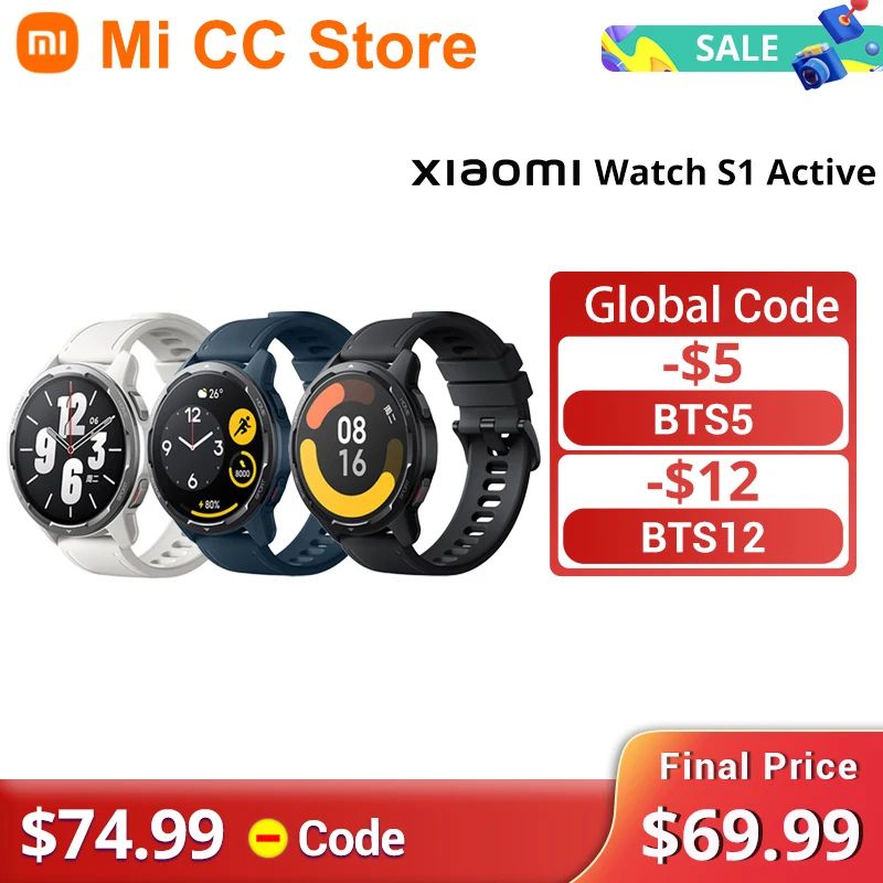 

Xiaomi Watch S1 Active Global Version GPS NFC Alexa Voice Control 1.43'' AMOLED Display Bluetooth Answer Call Smartwatch