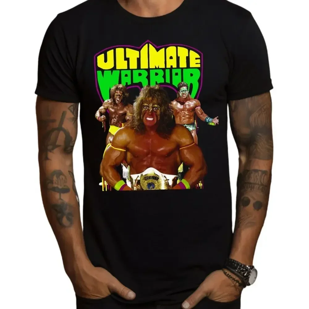Черная футболка с надписью The Ultimate Warrior WWE