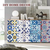 10pcs europe stylish tile stickers self adhesive diy home decor waterproof wallpaper kitchen bathroom cabinet art mural
