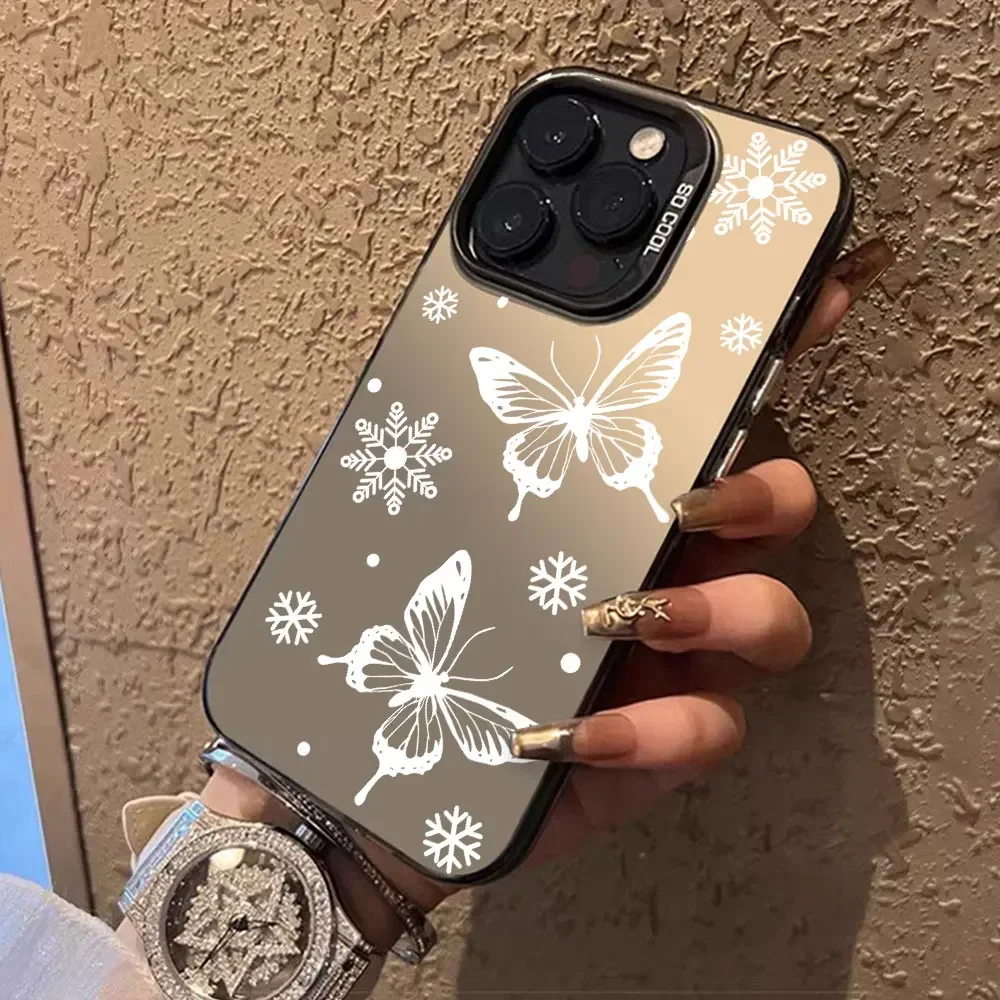 For Honor 200 Smart Lite X7C Pro Case Black Butterfly Luxury Silver IMD Phone Matte Back Cover Fundas