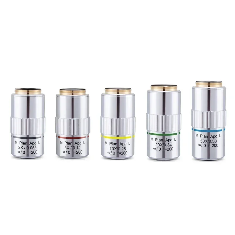 2X 5X 10X 20X 50X ахроматический блочный объектив для микроскопа коаксиального