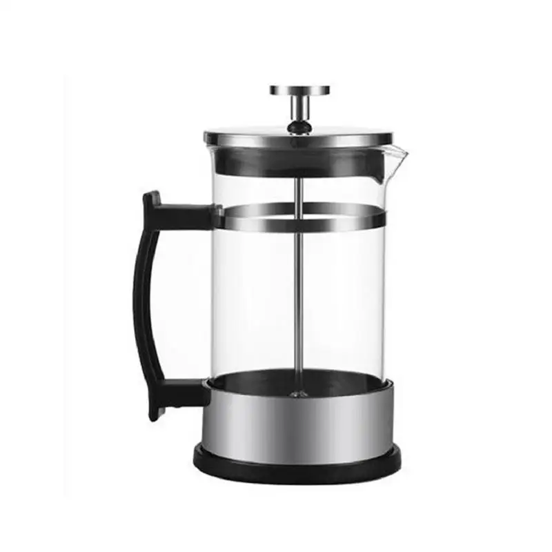 New Stainless Steel Glass Teapot French Coffee Tea Percolator Filter Press Plunger 350ml 600ml Manual Coffee Espresso Maker Pot