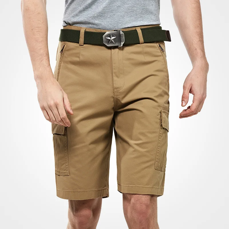 

Хлопковые шорты-карго с поясом, мужские брюки больших размеров с пятью точками