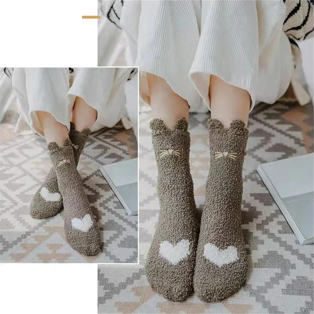 

Носки женские вельветовые, зимние, теплые, пушистые, дышащие, эластичные, однотонные