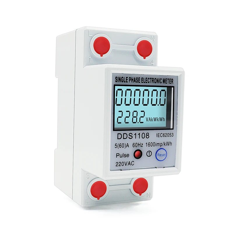 Однофазный счетчик электроэнергии DDS1108 с ЖК-дисплеем и подсветкой