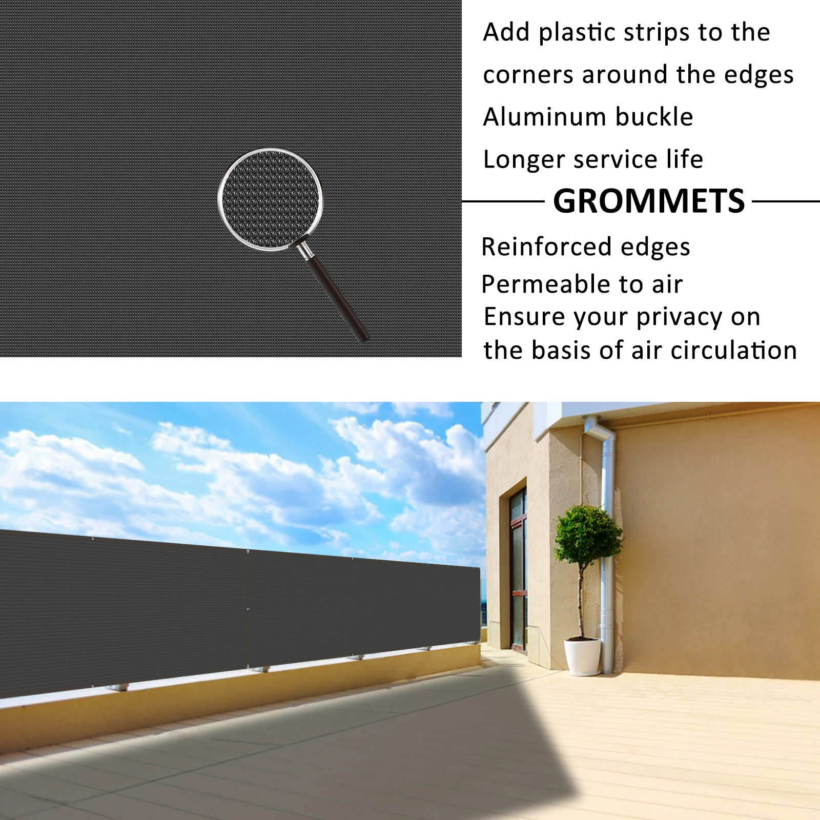 Балконная солнцезащитная сетка для конфиденциальности экран забора уличные