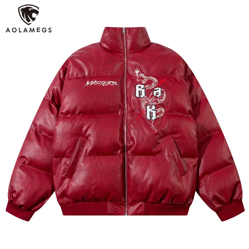 Мужские пальто из искусственной кожи утепленная хлопковая одежда модные топы