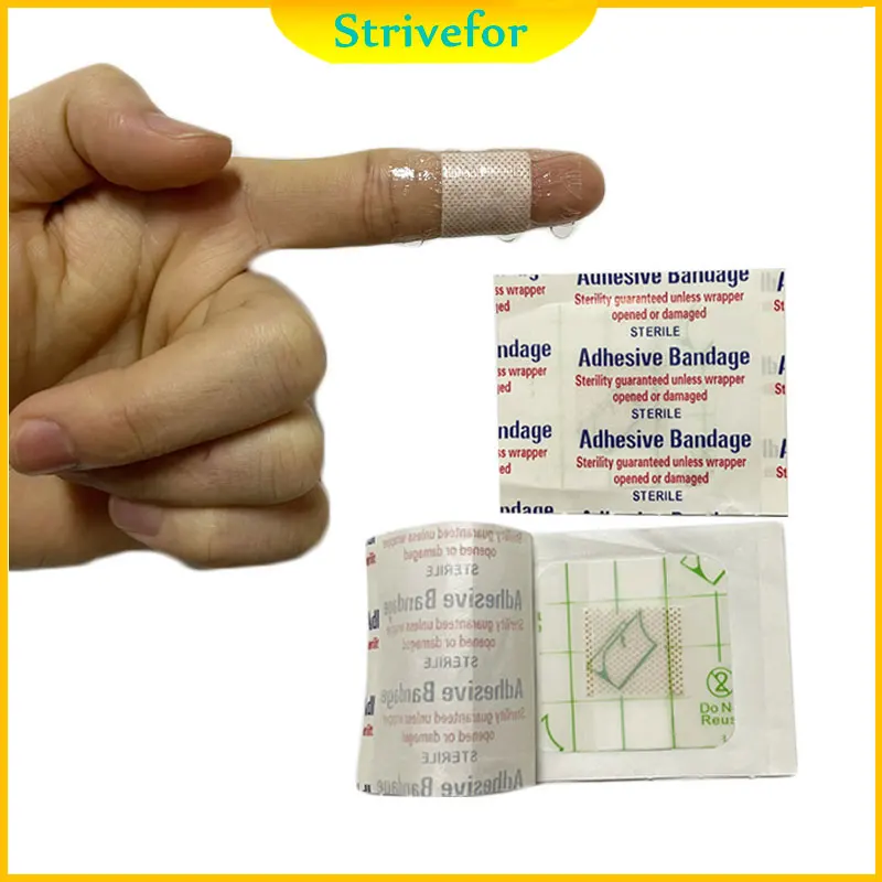

50pcs 38*38mm Waterproof Band-Aid Cushion Adhesive Patch Plaster Wound Hemostasis Sticker First Aid Bandage Medical Gauze BT0267
