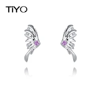 tiyo trendy jewelry purple 5a zircon earrings 2022 new trend geometric high quality brass metal stud earrings for women gifts