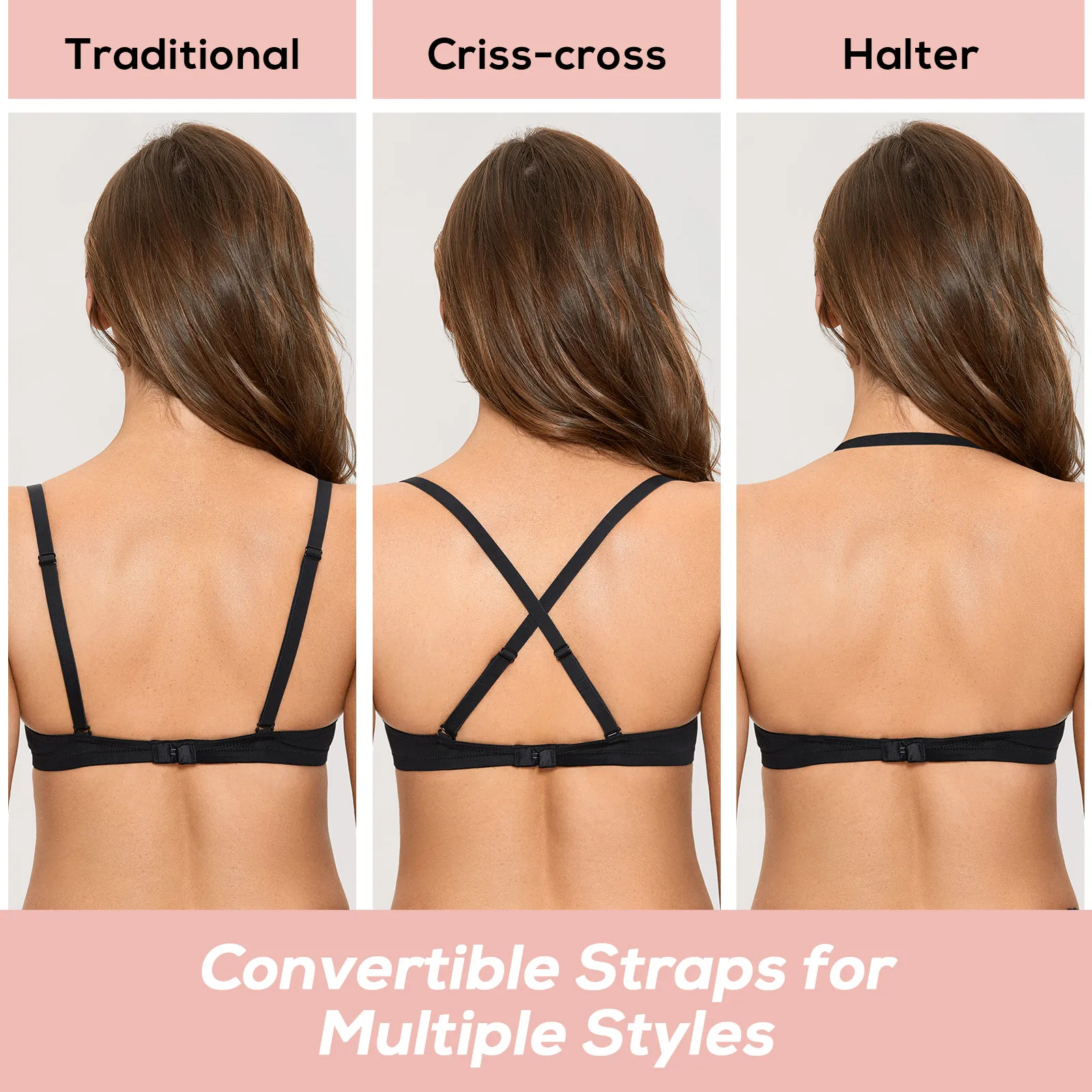 DOBREVA Women's Push Up Bra Deep Plunge V Sexy Underwire Low Cut T Shirt Cleavage Padded Seamless Lingerie