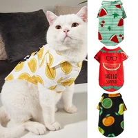 spring summer dog shirt lovely fruit print shirt for small dogs cat pet dog clothes puppy costume short sleeve shirt pet clothes