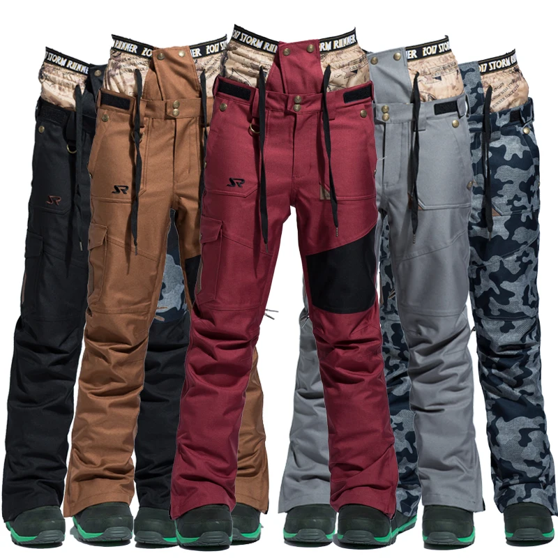 Thickened men's and women's ski pants  waist protect the waist warm windproof waterproof outdoor sports ski pants men esquí