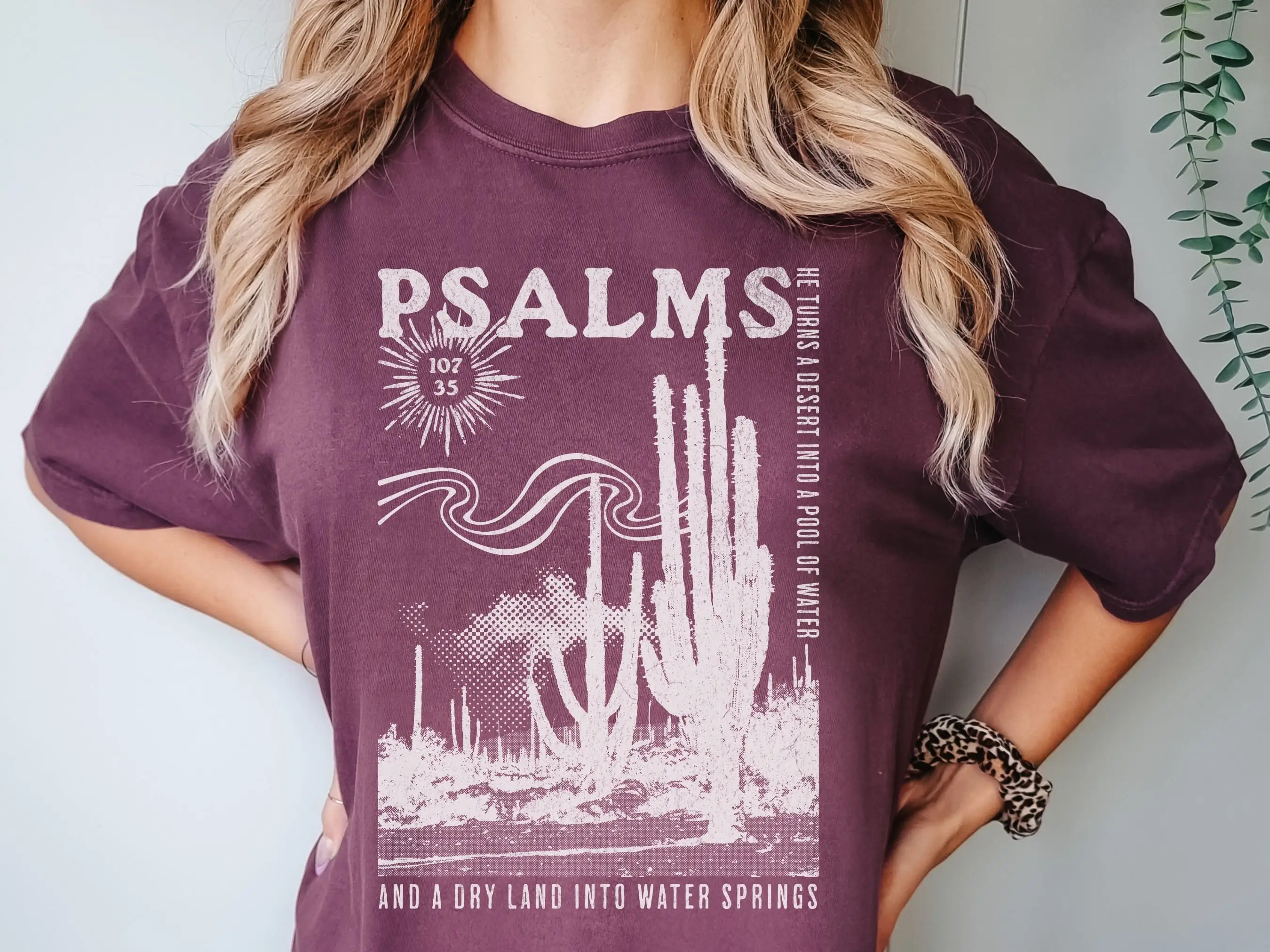 Бохо христианские псамы комфортные цвета футболка с круглым вырезом библейский