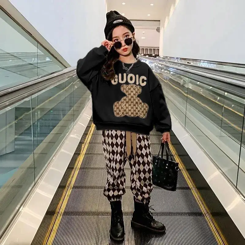 

Спортивный костюм для девочек-подростков, Топ с длинным рукавом и брюки, повседневная одежда для возраста 6, 8, 9, 10, 12, 14 лет, весна-осень 2022