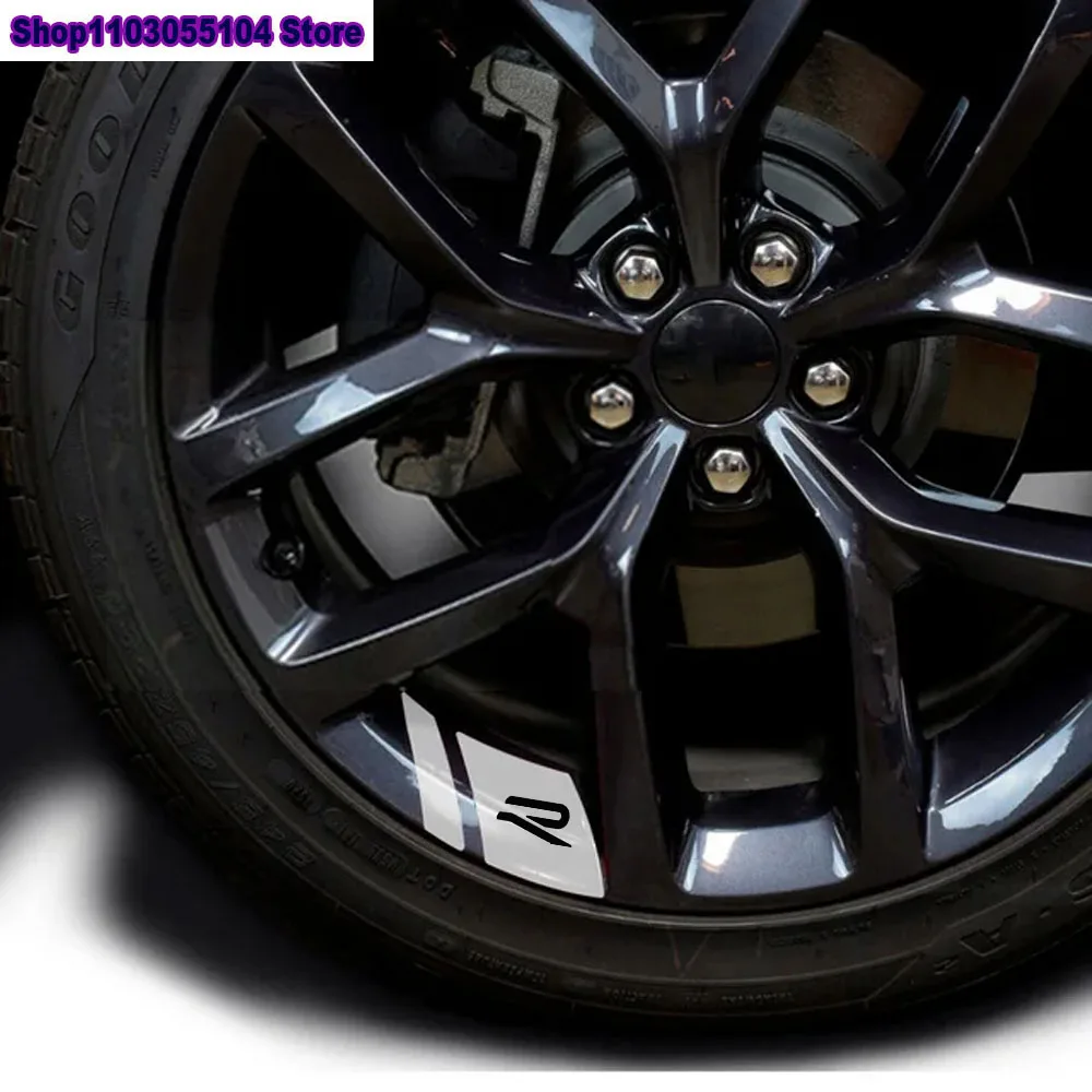 

6 шт. светоотражающая наклейка на обод колеса автомобиля для Volkswagen VW R Line Golf 8 Beetle Scirocco Passat Sharan Tiguan Jetta багажник