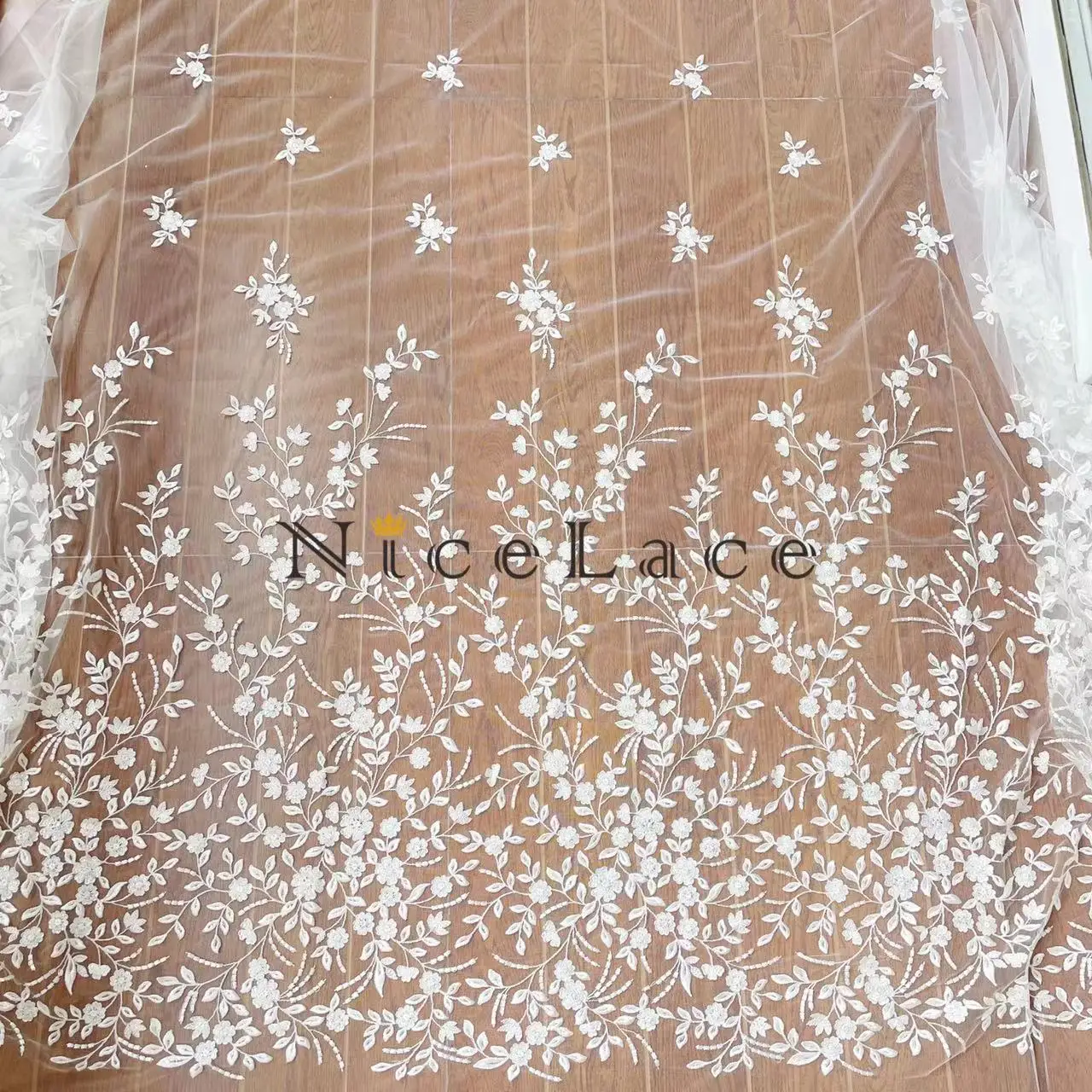 

1 ярд Nicelace популярная качественная мягкая Тюлевая Цветочная вышитая кружевная ткань с блестками для свадебных платьев свадебные платья