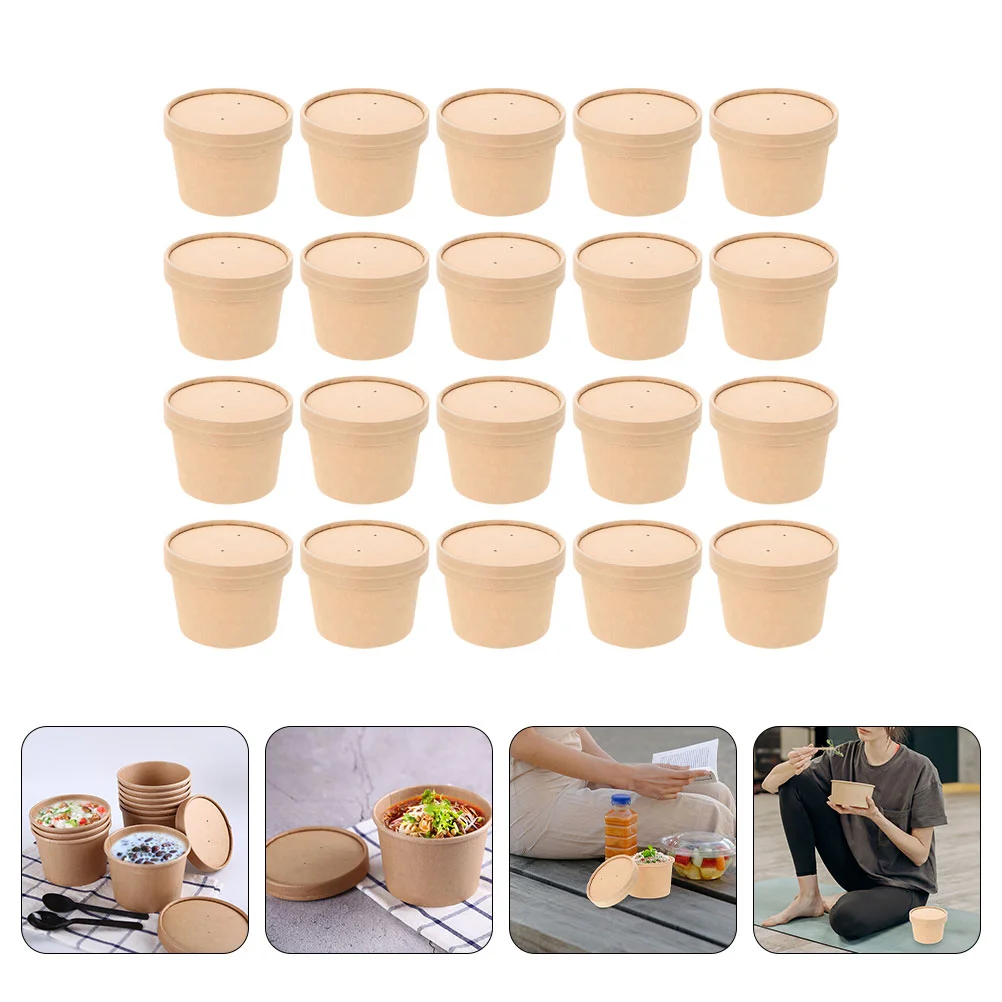 

Cups Paper Soup Ice Cream Containers Bowl Bowls Disposable Cup Food Kraft Lids Yogurt Treat Sundae Freezer Snack Salad Takeout