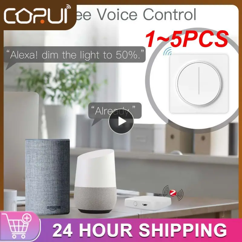 

1~5PCS Tuya Zigbee Smart Rotary Dimmer LED Light Switch WIFI EU Standard Remote Control Smart Life APP Support Alexa Home