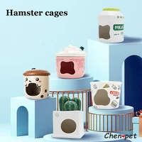 new design ceramics hamster cages large space with cover rodent bedding cute design for chinchilla guniea pig toys accessories