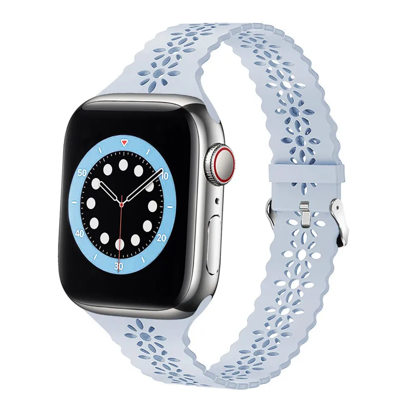 

Lace Strap For Apple Watch band 44mm 40mm Silicone Correa 38/42mm women sport bracelet smart iwatch Series 7 6 Se 5 4 3 41/45mm