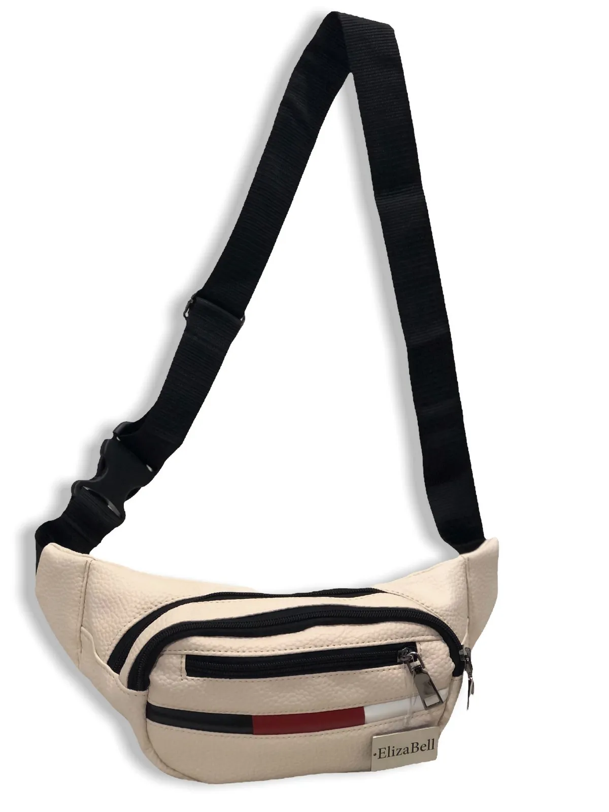 

ElizaBell cream Unisex Model waist bag 3 eyes light artificial leather 22 cm