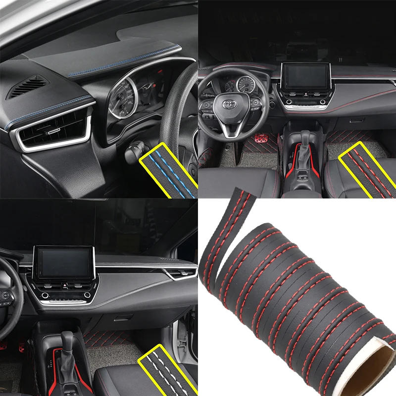 

Car Self-adhesive Moulding Trim Car Interior Door Dashboard Leather Decoration Line DIY Braid Strip Car Decoration Stickers