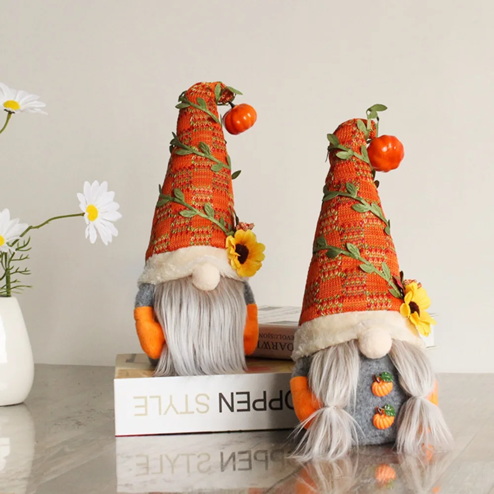 

Nisse Gnome Doll New Elf Sunflower Faceless Doll Tomte Pumpkin Dwarf Thanksgiving