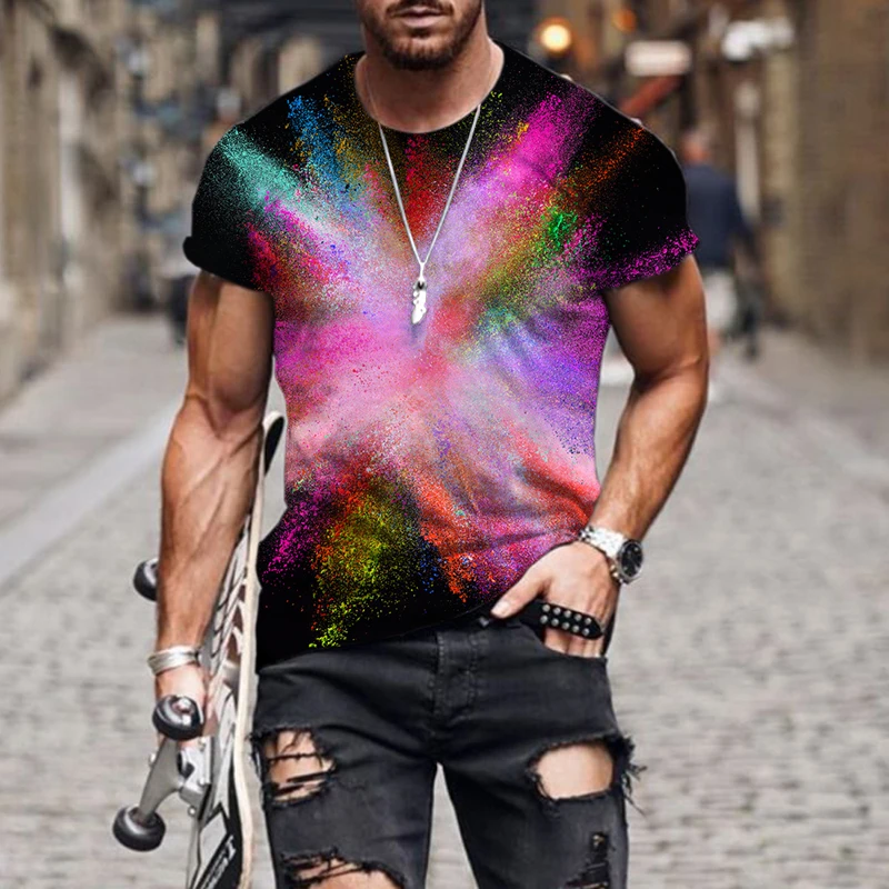 Мужская футболка с коротким рукавом забавная металлическая принтом в стиле