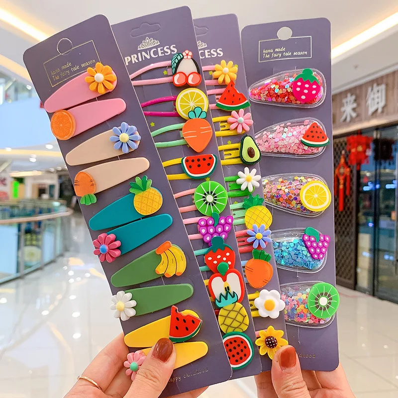 

Children's BB clip quicksand fruit small cute Korean set hairpin