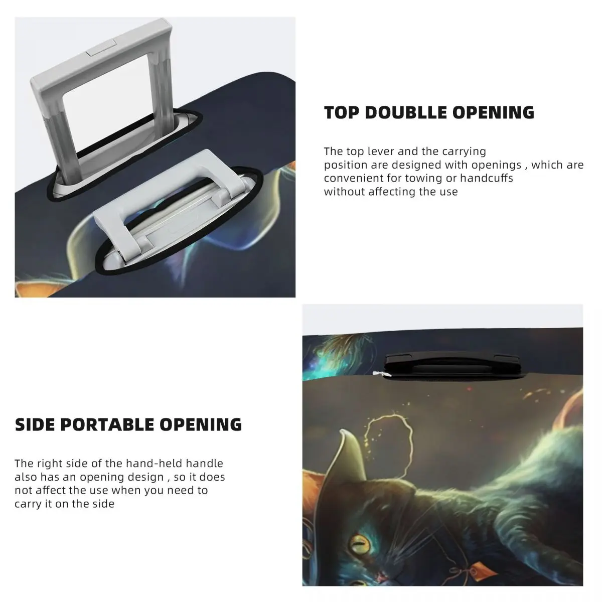 Чехол для чемодана с котом и шляпой Magic Aniaml практичная защита круизной поездки