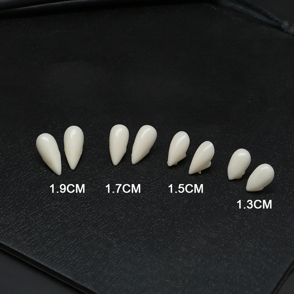 

1 Pair Halloween Vampire Teeth Fangs Dentures Prop Party Costume DIY Cosplay Props Decor False Teeth Resin Fangs With Solid Glue