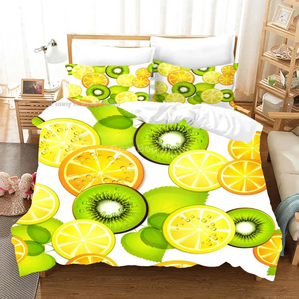 

Orange Lemon Kiwi Bedding Set Fashion 3d Duvet Cover Sets Comforter Bed Linen Simple Twin Queen King Single Size Cartoon Luxury