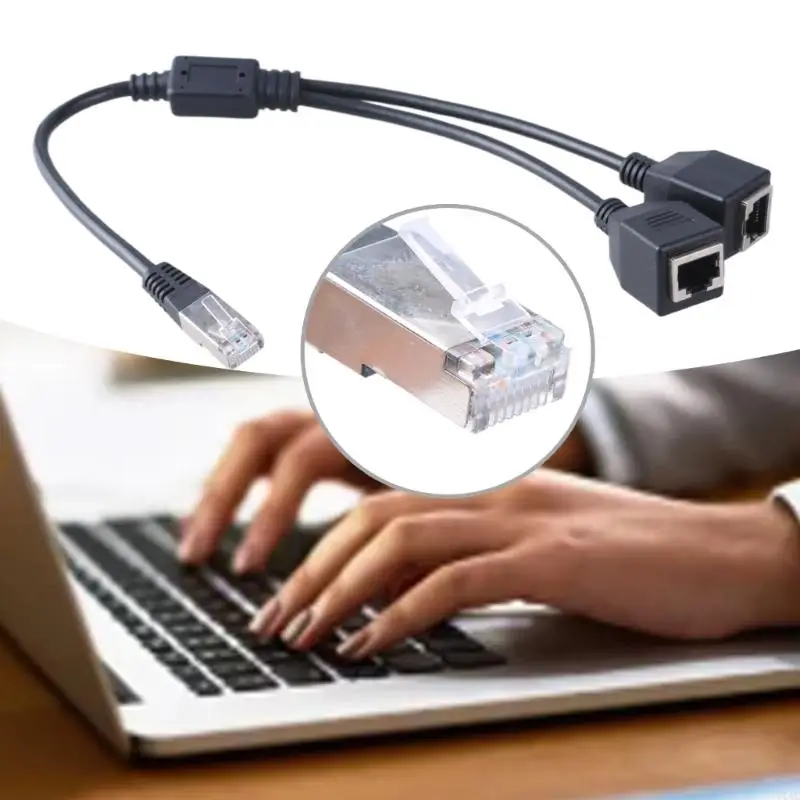 Y1ae усилитель Rj45 ethernet -адаптер от 1 male по 2 до кабеля для локальных портов