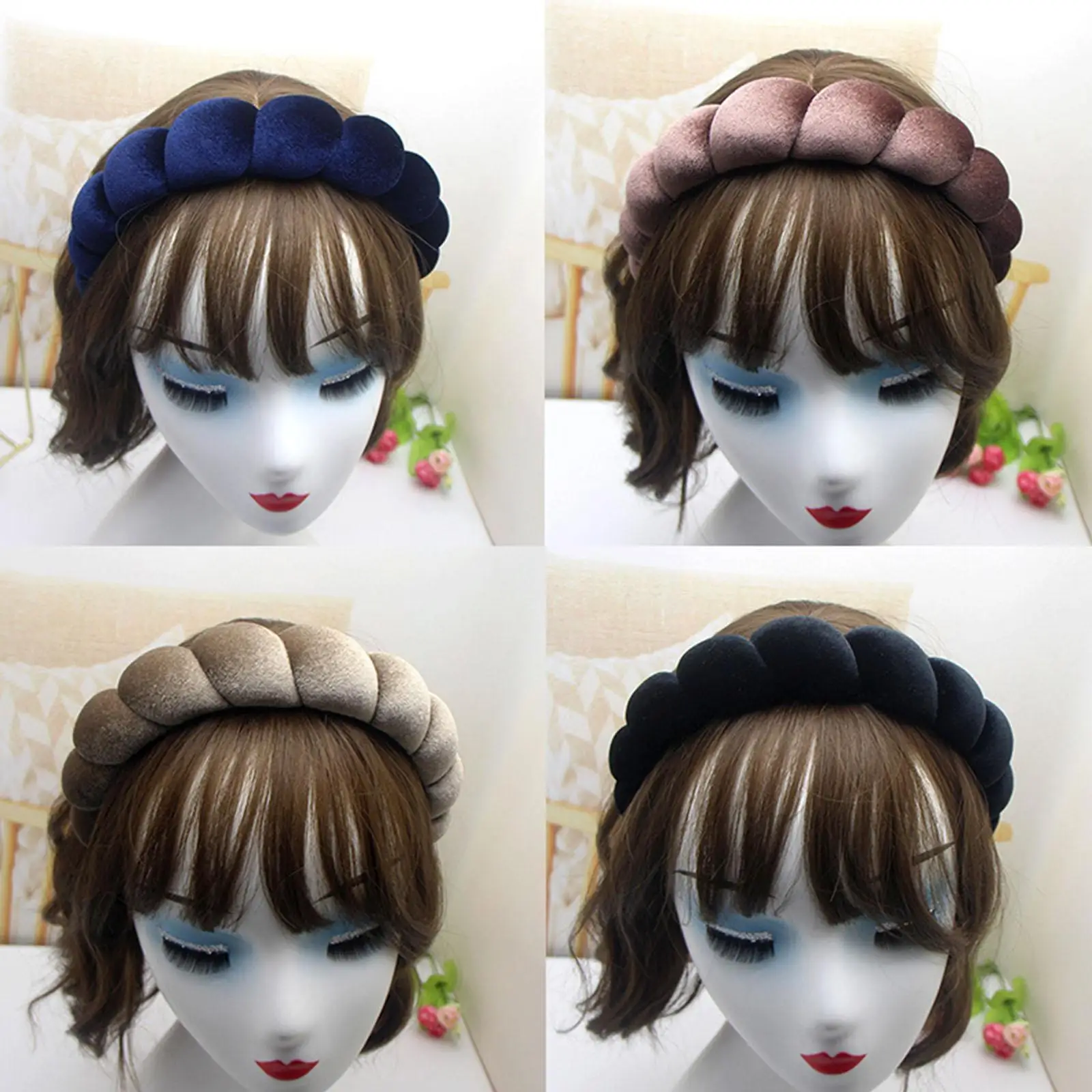 

Женская повязка на голову для мытья лица, повязка на голову с губчатой подкладкой для макияжа, зимний бархатный ободок для волос, повязка на голову для кожи J9Z0