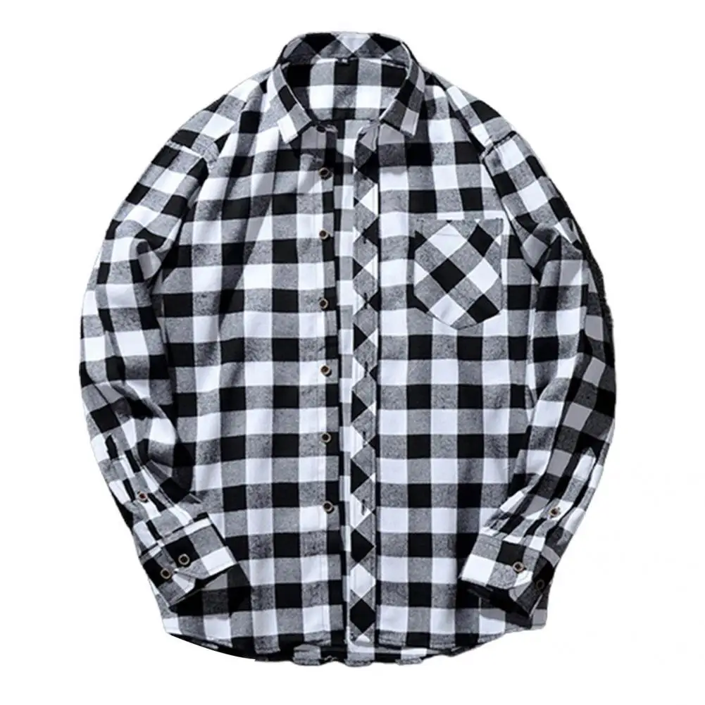 

Buttons Great Fit Men T-shirt Turn-down Collar Shirt Contrast Colors for Work